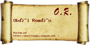Obál Román névjegykártya